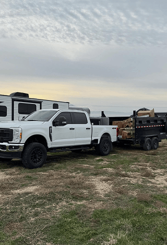 Junk removal truck and trailer